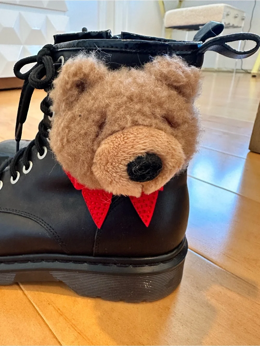 Monnalisa Teddy Bear Leather Boots, EU 36 (US Youth 4/ Women’s 5.5) Hard to Find